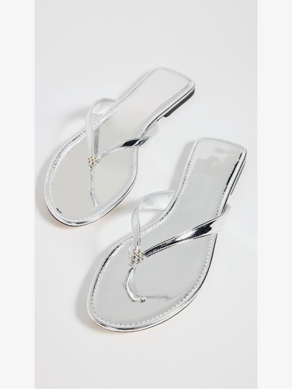 Tory Burch Women's Classic Flip Flops, Argento, 11 Medium US - Picture 2 of 7